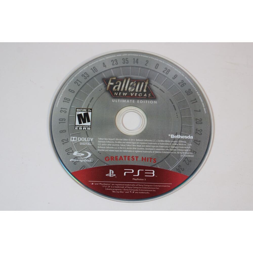 Fallout: New Vegas Ultimate Edition Greatest Hits (Sony PS3) Disc Only, Tested